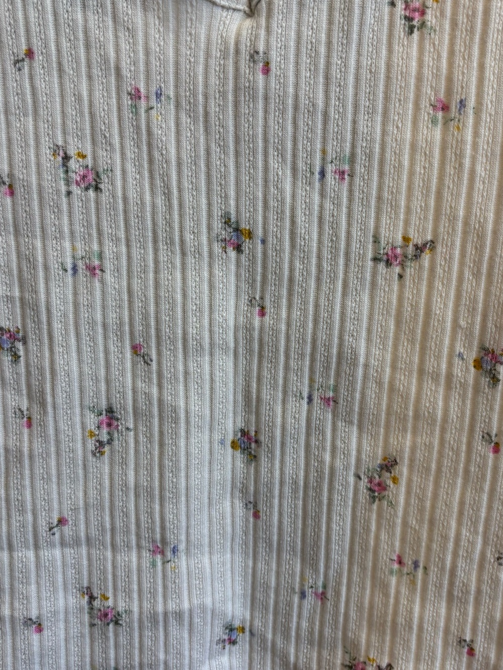 Universal Thread Cream Floral Ribbed Tank Top - Picture 3 of 5